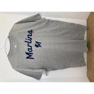 Majestic Miami Marlins Mens Large Gray MLB